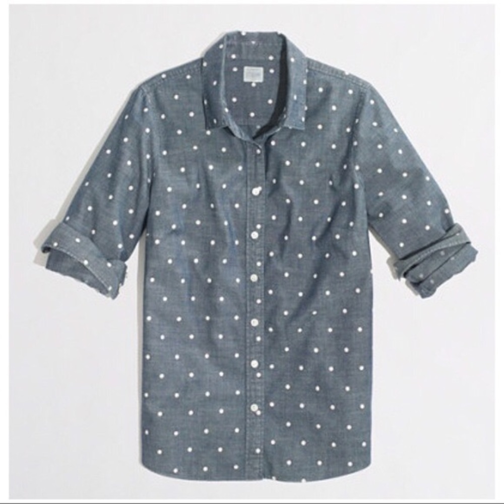 Jcrew Perfect Fit Button Down polka dot shirt L